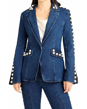 Why Did I Get Married Again Taraji P. Henson Embellished Denim Jacket - view 2