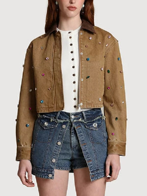 A Different World 2026 Alijah Kai Brown Gems Embellish Jacket