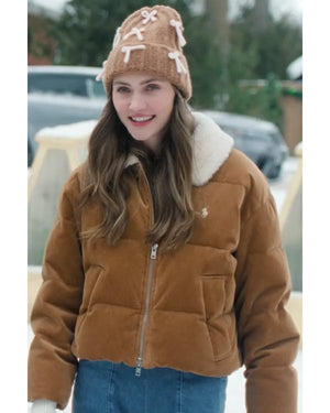 A Merry Little Ex-Mas 2025 Emily Hall Brown Corduroy Puffer Jacket