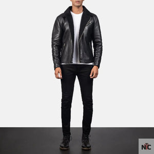 Alberto Shearling Black Leather Jacket