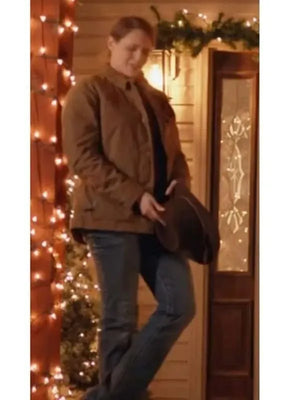 Amanda Righetti Christmas at The Ranch Brown Cotton Jacket