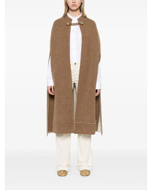 Too Much S01 Naomi Watts Brown Chain Link Knit Cape