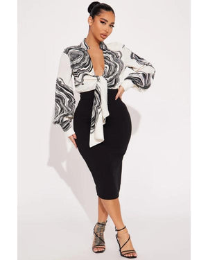 General Hospital 2026 Maura West Marble Print Top - view 2