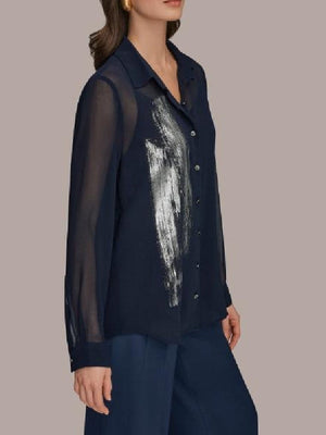 Beyond the Gates 2026 Anita Dupree Metallic Brushstroke Blouse - view 3