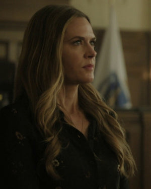 Boston Blue S02 Maggie Lawson Floral Black Blouse