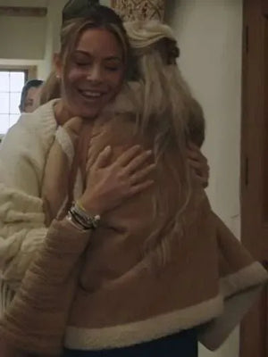 Carol Royle Christmas at Plumhill Manor Brown Shearling Jacket