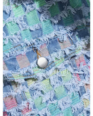 Caught in the Act Unfaithful S04 Grid Fringed Denim Jacket