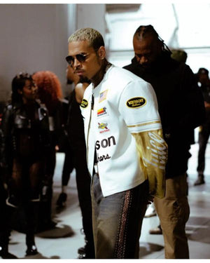 The R&B Tour Chris Brown Vanson Leather Racing Jacket - view 3