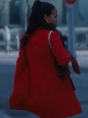 Christina Milian Meet Me Next Christmas 2024 Red Coat