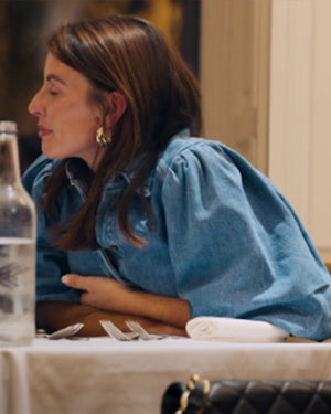 Coleen Rooney S01 Coleen Rooney Puff Sleeve Denim Shirt