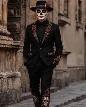 Day of The Dead Halloween Sugar Skull Tuxedo Suit