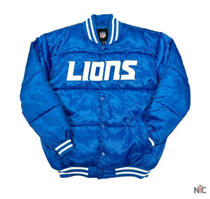 Detroit Lions Bronx Bubble Satin Puffer Jacket