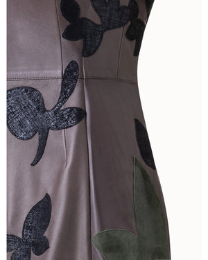 Emily In Paris S04 Anaïs Weill Floral Patchwork Leather Dress - view 5