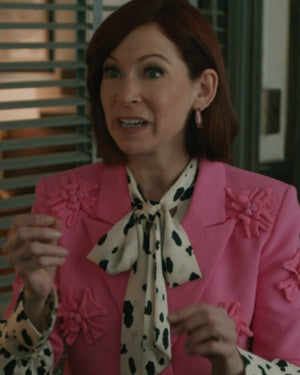 Elsbeth S03 Carrie Preston Black Graphics Neck-Tie Blouse