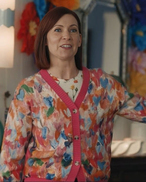 Elsbeth TV Series Carrie Preston Heart Printed Cardigan - view 4