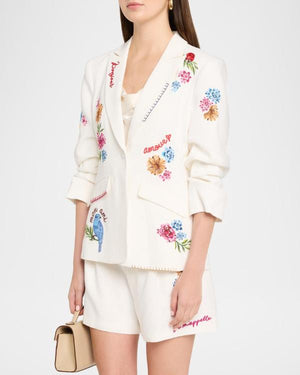 Elsbeth S04 Carrie Preston Scrunched Embroidered Blazer - view 8