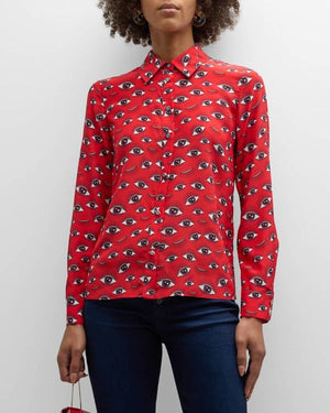 Shrinking S02 Jessica Williams Red Eye Print Top