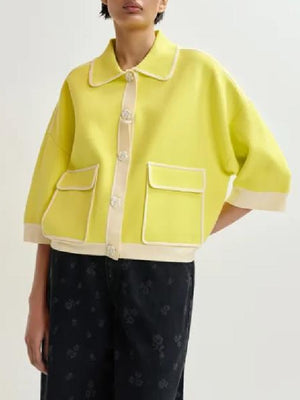 Hannah Fry The Celebrity Traitors S2 Yellow Cardigan