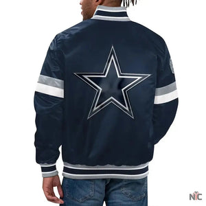 Home Game Dallas Cowboys Navy Satin Jacket