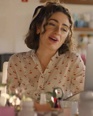 I Love LA Rachel Sennott Cherries Printed Blouse