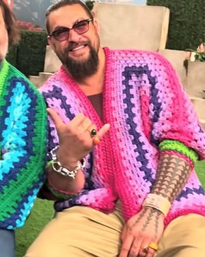 Jason Momoa Crochet Cardigan
