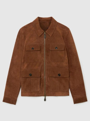 Jason Thompson The Young And The Restless Brown Suede Jacket - view 2