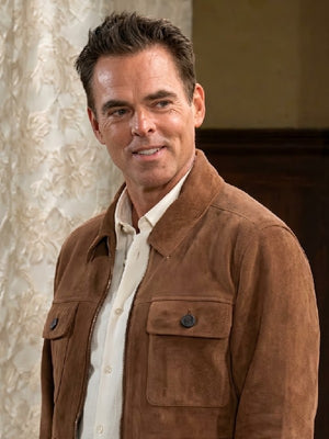 Jason Thompson The Young And The Restless Brown Suede Jacket