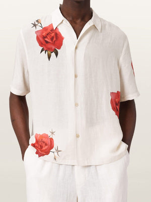Jerry O'Connell Big Brother USA S28 White Floral Print Shirt