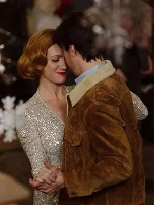 Justin Long Christmas with the Campbells Brown Suede Leather Jacket
