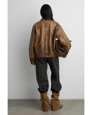Heartland S20 Baye McPherson Brown Leather Bomber Jacket - view 5