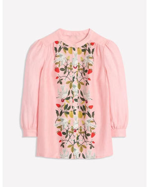 Marble Hall Murders S01 Claire Rushbrook Pink Embroidered Top - view 2