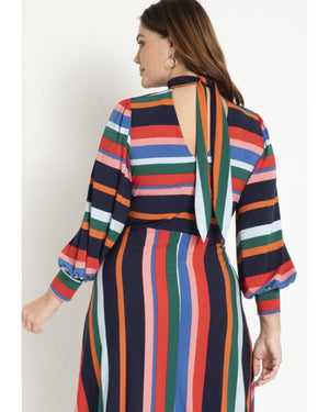 Reasonable Doubt S04 Angela Grovey Striped Keyhole Maxi Dress - view 2