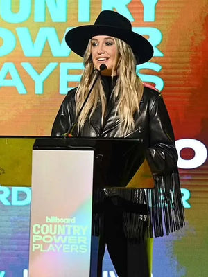 Lainey Wilson Country Power Players 2024 Fringe Leather Jacket