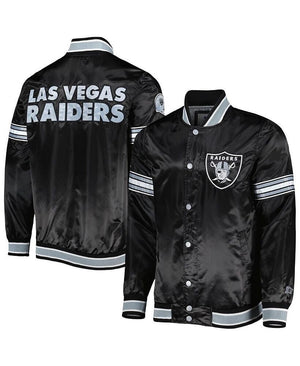 Las Vegas Raiders Midfield Black Satin Jacket