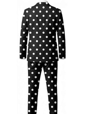 Men’s Black And White Polka Dots Suit - view 2