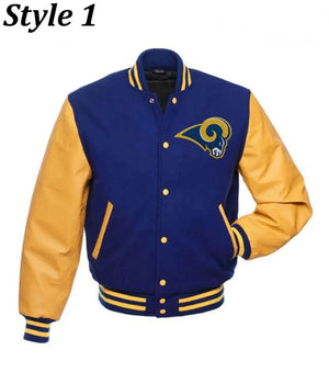 LA Rams Blue and yellow Varsity Jacket