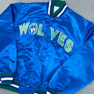 Minnesota Timberwolves 90’s Blue Satin Jacket