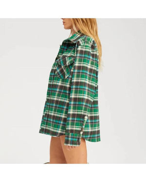 Nobody Wants This S03 Justine Lupe Green Plaid Shirt - view 3