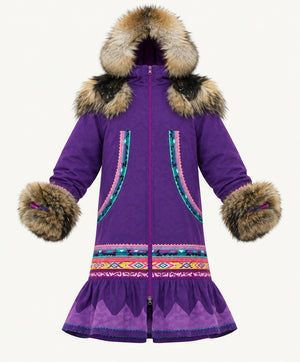 North Of North S02 Anna Lambe Purple Hooded Parka Coat