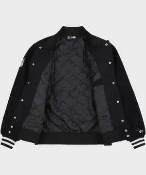 Oakland Raiders Varsity Black Wool Jacket