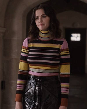 Only Murders in the Building Selena Gomez Striped Turtleneck Top