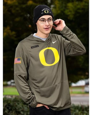 Oregon Ducks 2025 Military Appreciation Hooded T-Shirt