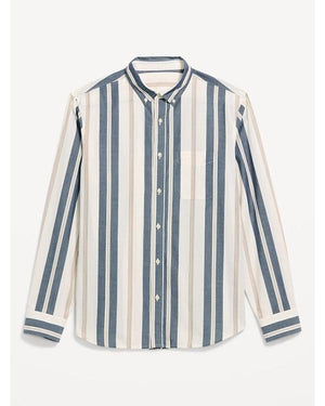 Son of a Critch S05 Malcolm McDowell Blue Striped Shirt - view 2