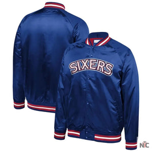 Philadelphia 76ers Sixers Satin Full-Snap Jacket