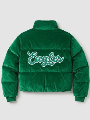 Green Velvet Puffer Jacket - view 2