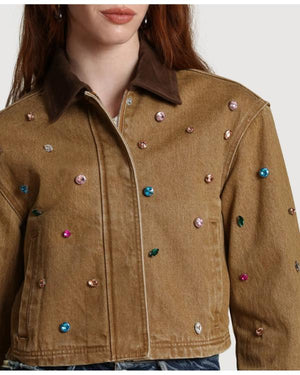 A Different World S01 Alijah Kai Brown Gems Embellish Jacket
