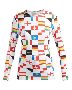 Real Housewives of SLC S07 Bronwyn Newport Flag Print Top
