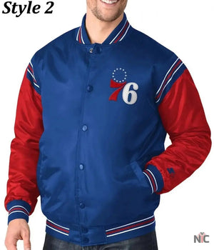 Renegade Philadelphia 76ers Full-Snap Satin Jacket