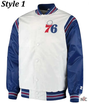 Renegade Philadelphia 76ers Full-Snap Satin Jacket