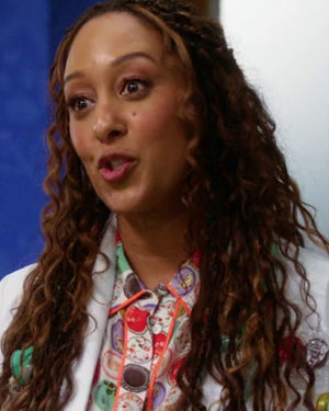 Scrubs S11 Tia Mowry-Hardrict Plates Printed Blouse